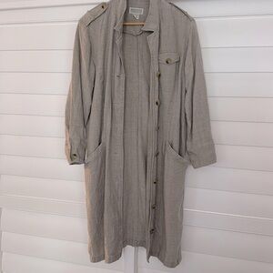 TRUE VINTAGE Banana Republic linen trench type coat Sz Medium